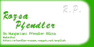 rozsa pfendler business card